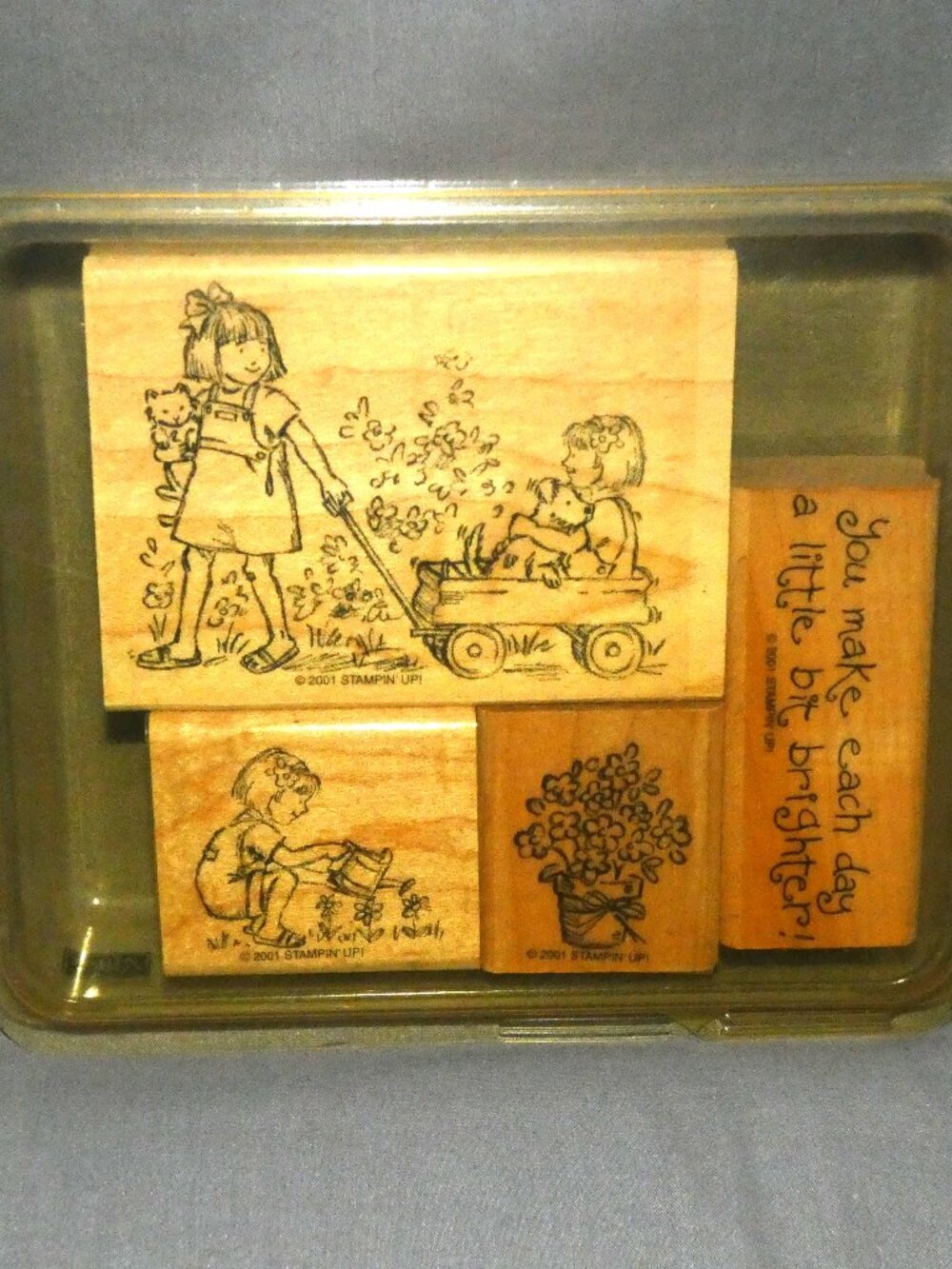 Stampin' Up! Friendships Grow 4 Piece Rubber Wood Stamp Set